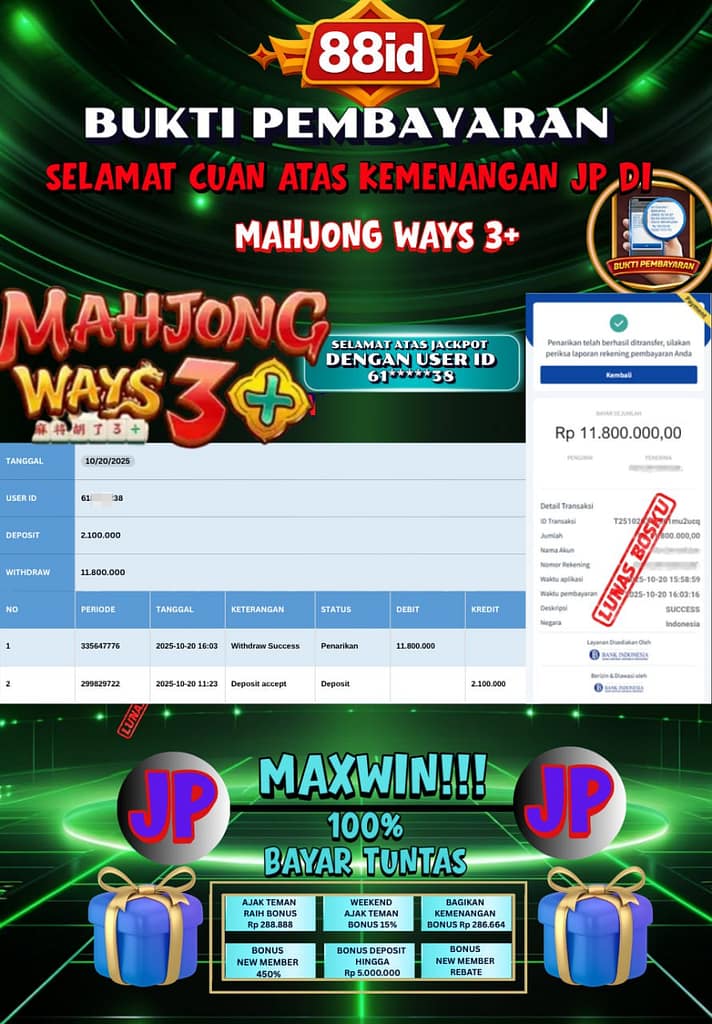 APK 88ID bukti pembayaran maxwin mahjong ways 3